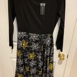 Oxiuly Black Long Dress with Pockets